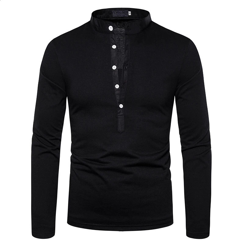 Men T-shirt Men Shirt Long Sleeve T-shirt Solid Color Tops Clothing Autumn Streetwear Casual Fashion Men T-shirt 240820