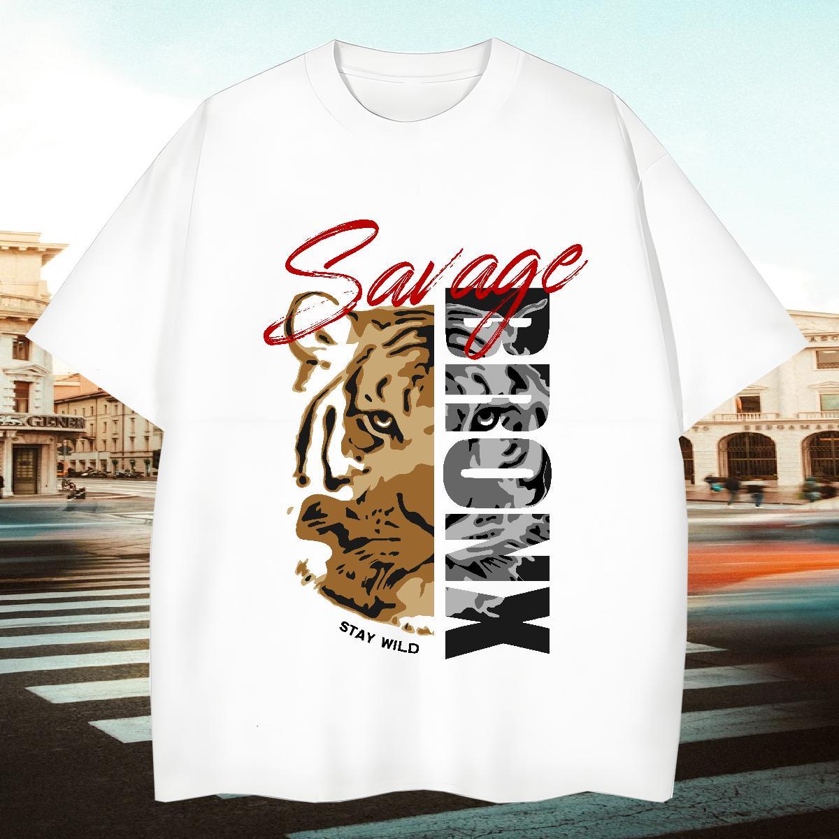 2024 Designer Tshirt for Man Woman tiger Casual Beach 230g Pure Cotton Wear Breathable Crew Neck Classic T-Shirts for Men Custom Printing