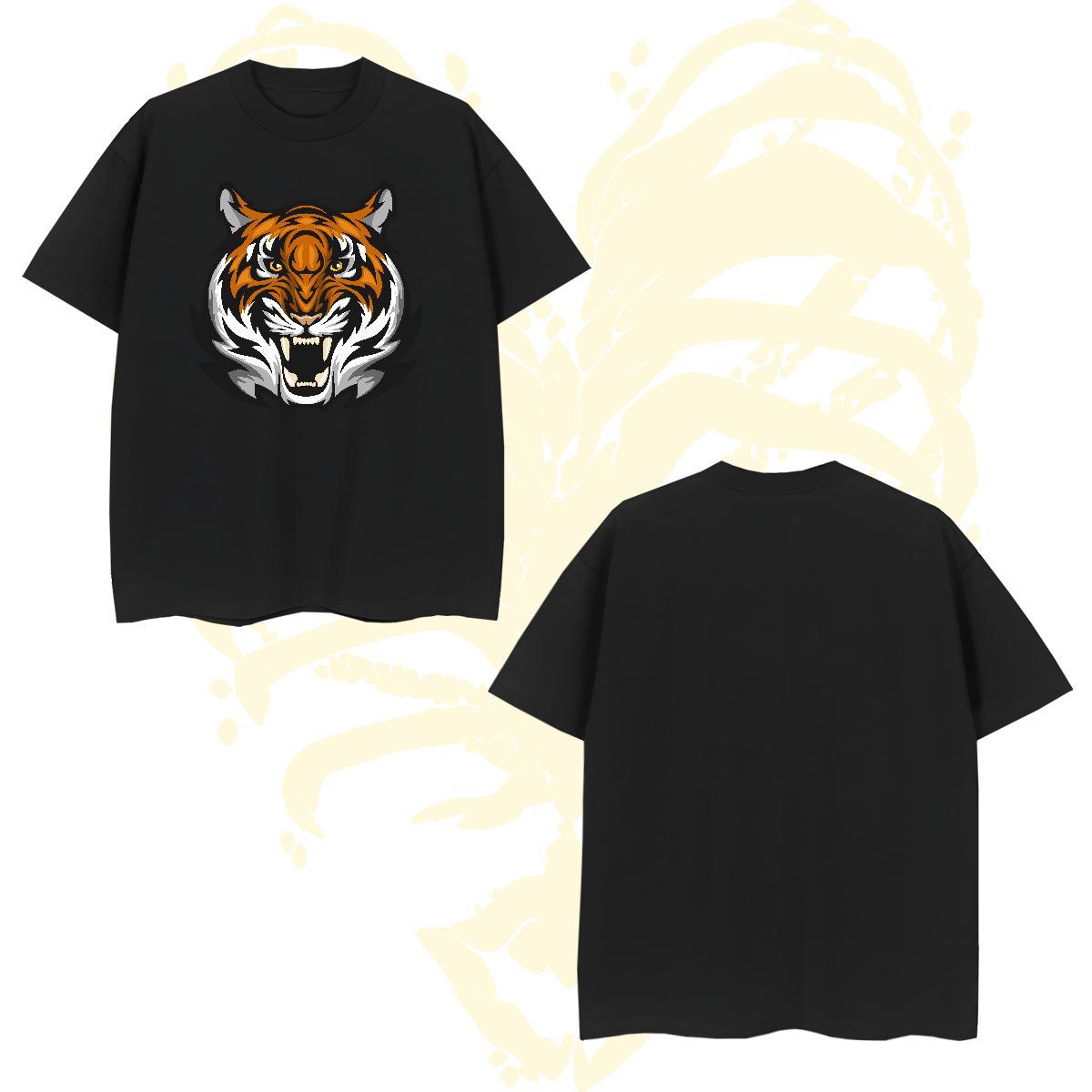 Cool Design T-Shirts for Men tiger Pure Cotton Casual Daily Wear White Plus Size 230g Cotton Tshirts Wholesale Polos