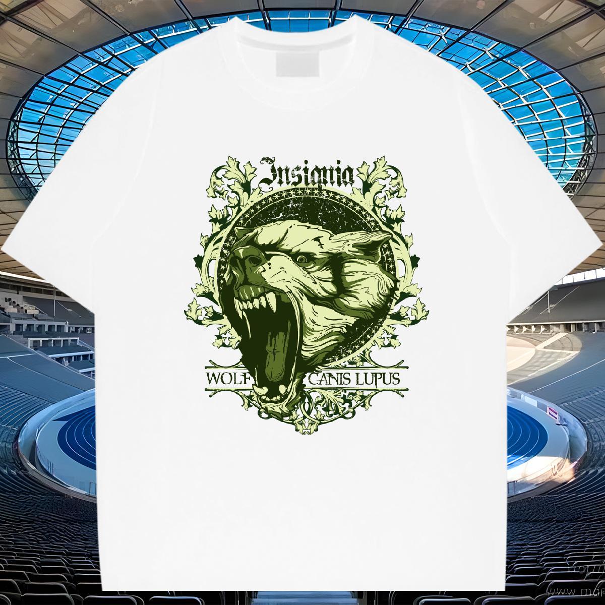 Soft Men T Shirts lion Breathable Street Casual Anime 230g Cotton Mens Tshirts Brand Tees