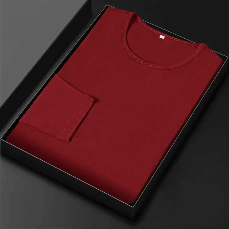 2024 Mens New Cotton Round Neck Long Sleeved T-shirt Summer Comfortable TopXJ240819