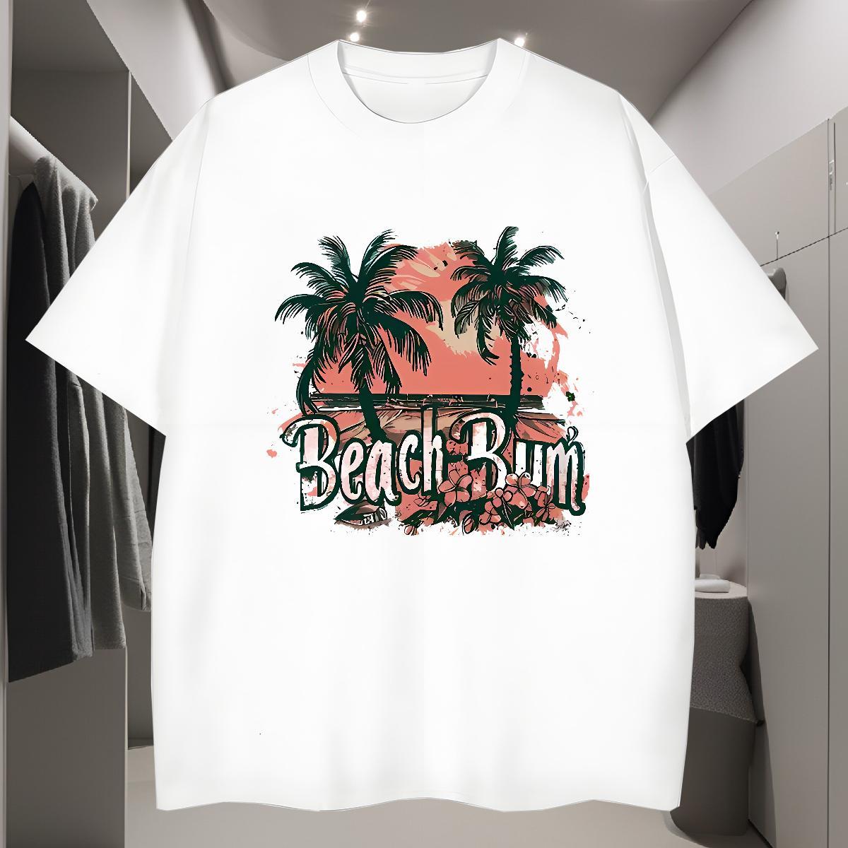 T-Shirts for Men 100% Cotton 230g beach Beach Breathable Floral Print Couples T Shirts Factory Direct High Quality Clothes