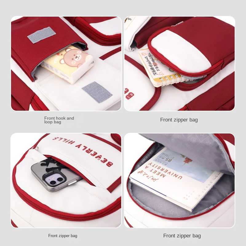 Rolling Wheeled Backpack Book Bag Children School Backpack with Wheels Students School Bags for Girls Trolley Bag Cute Schoolbag Y240820