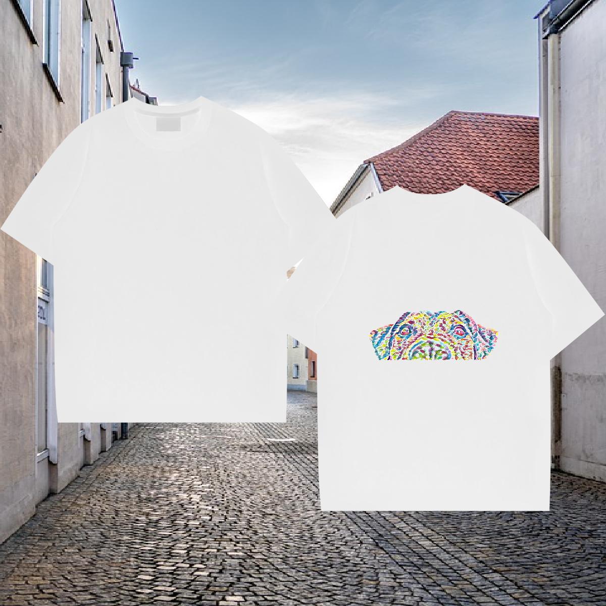 Casual New Men Tops Tees dog Street Wear 230g Cotton Clothes Crew Neck Breathable Soft T-Shirts Customized Print