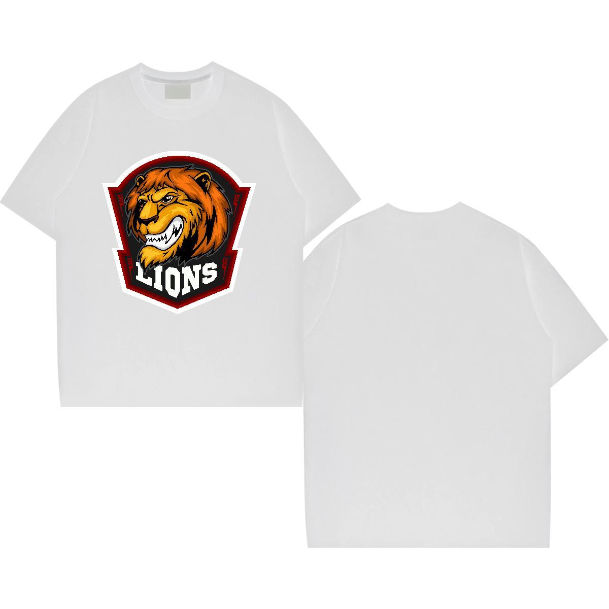 Designer Man T Shirts lion Short Sleeve O-Neck Casual Custom Cartoon 230g Pure Cotton Tshirt for Man Woman DIY Customized Tshirts
