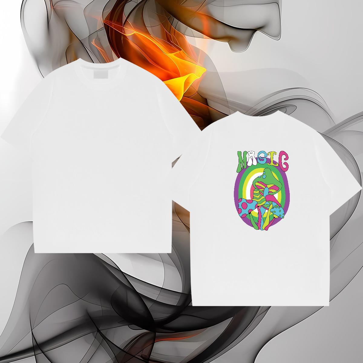 Designer Men Tshirts mushroom Street wear Hip Hop 230g 100% Cotton Wear Breathable Crew Neck Unisex Mens T Shirts Customized Print