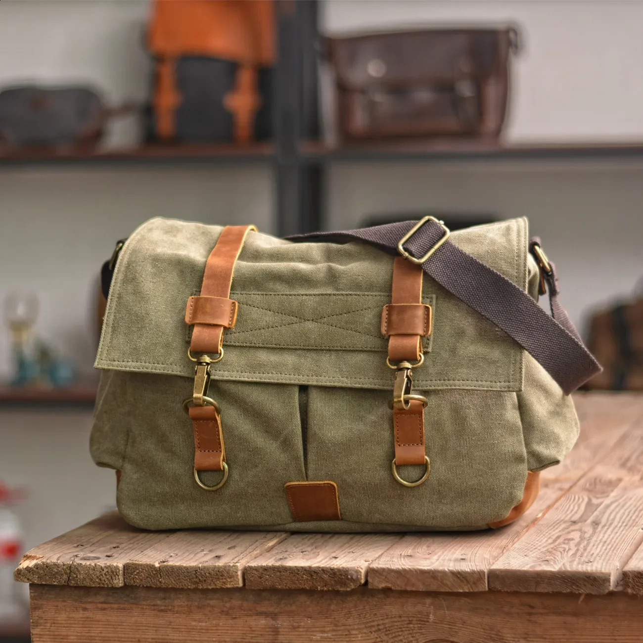 canvas bag mens diagonal bag leisure riding shoulder bag tooling large capacity outdoor messenger bag 240819