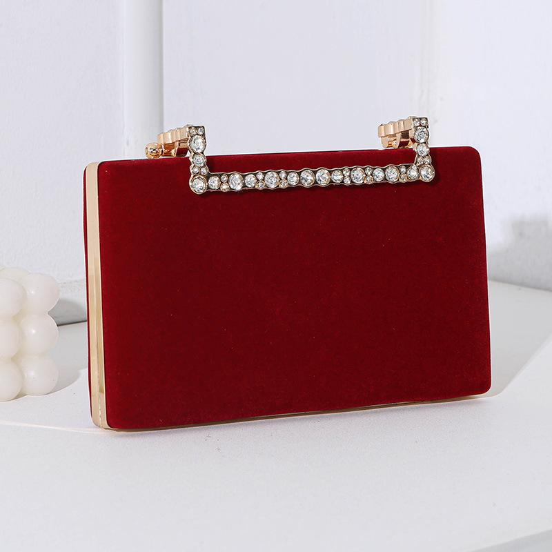 New fashionable and stylish design with diamond inlaid women, hand-held for banquet dress, crossbody small square bag