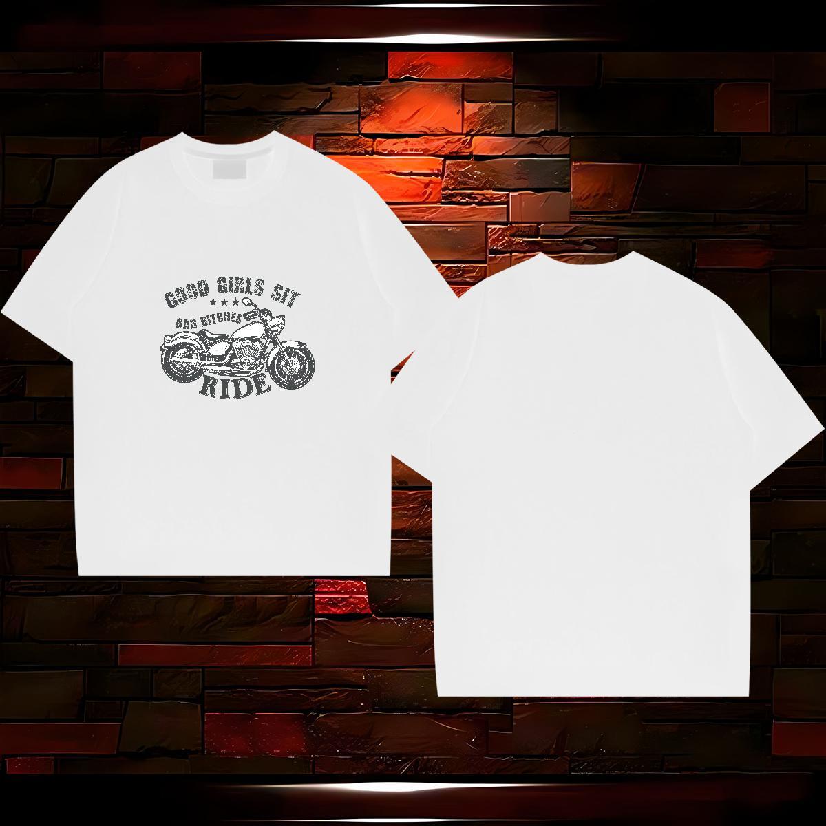 TOP Quality motorbike 230g 100% Cotton Couples T Shirts Spring Summer Breathable Soft T Shirts Men Fashion Custom Big Size Tops Shirt