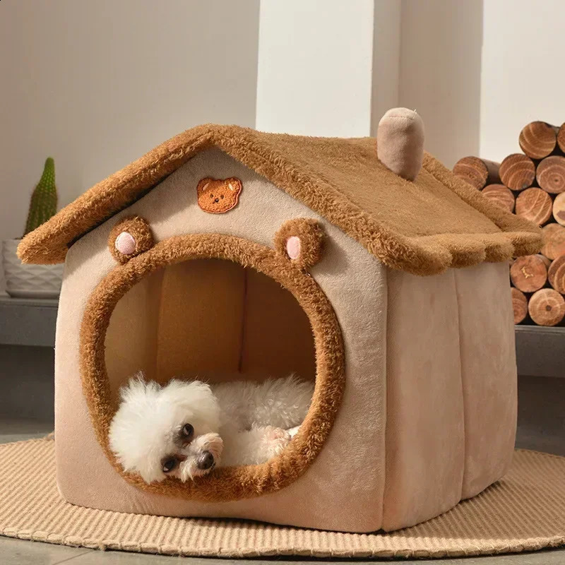 Foldable dog house mattress is suitable for small and mediumsized dogs cats winter warm cat beds nest pet products basket pets hole sofas