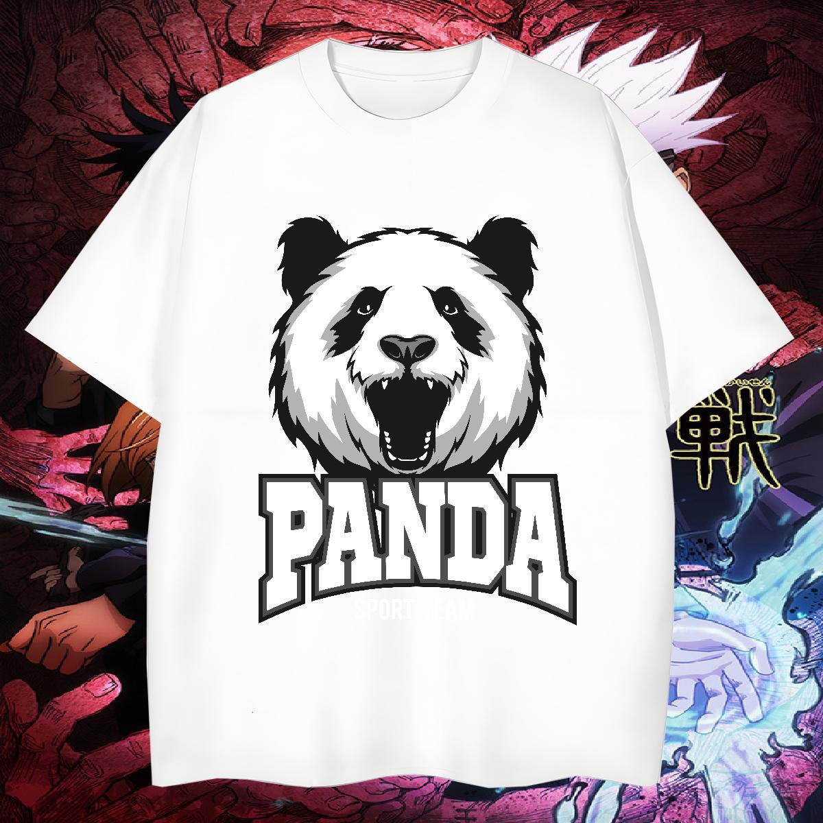 High Quality T-Shirts for Men panda Crew Neck Casual Cartoon Print 230g Cotton Men Tshirts 2024 Summer Tees