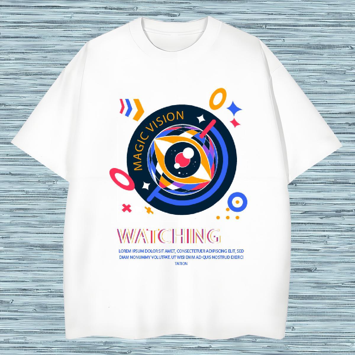Cool watching Men T Shirts Casual Beach Couples T Shirts 230g 100% Cotton New Breathable Short Sleeve DIY Logo Oversized Tshirts