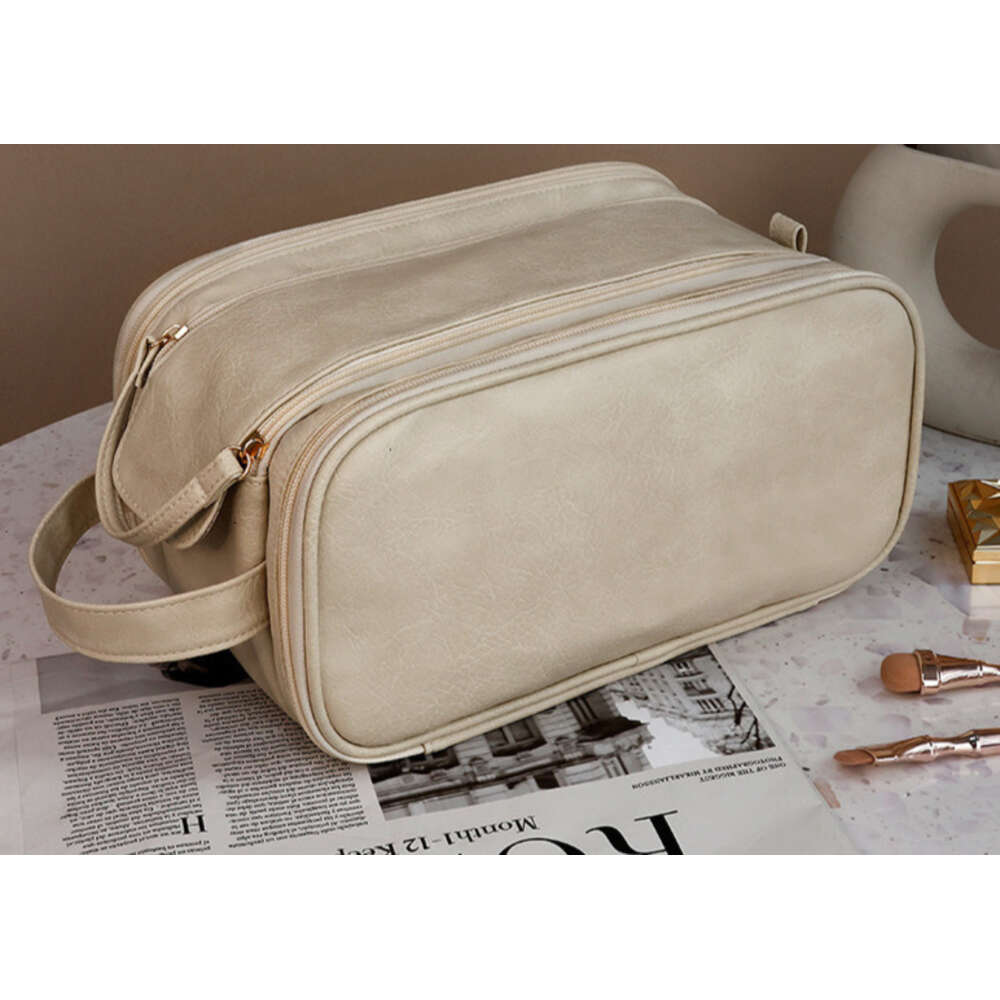 Swissmilitary High aesthetic double zipper with large capacity, portable for business trips, high-end makeup brushes, toiletries, storage bag #20
