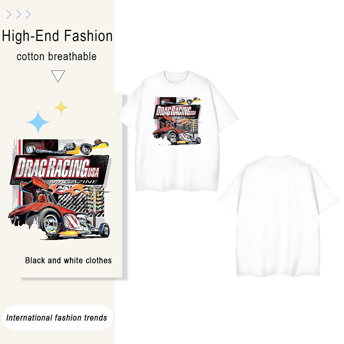 Wholesale car 230g Pure Cotton Men Tops Tees Spring Summer Breathable Short Sleeve Man T Shirts Classic Custom Print Plus Size Top Tees