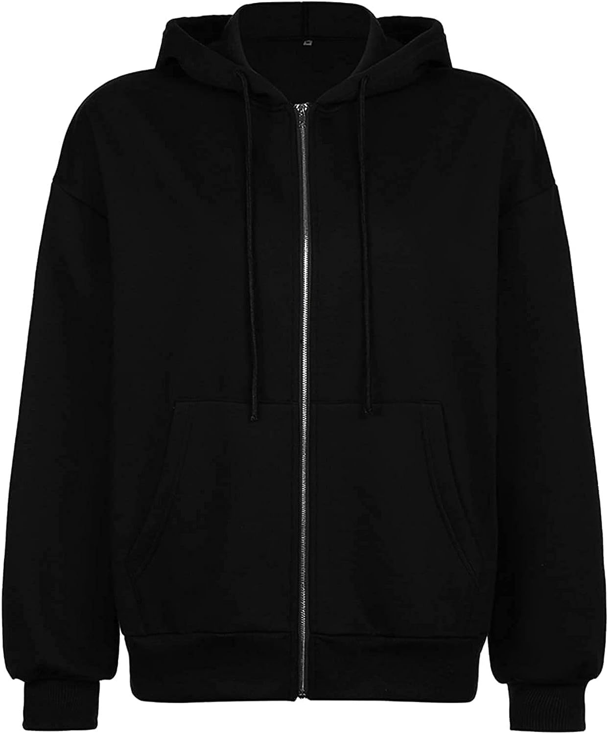 Fashion Women's Hooded Zippered Sweatshirt - Loose Fit Stand Up Collar for Autumn & Winter