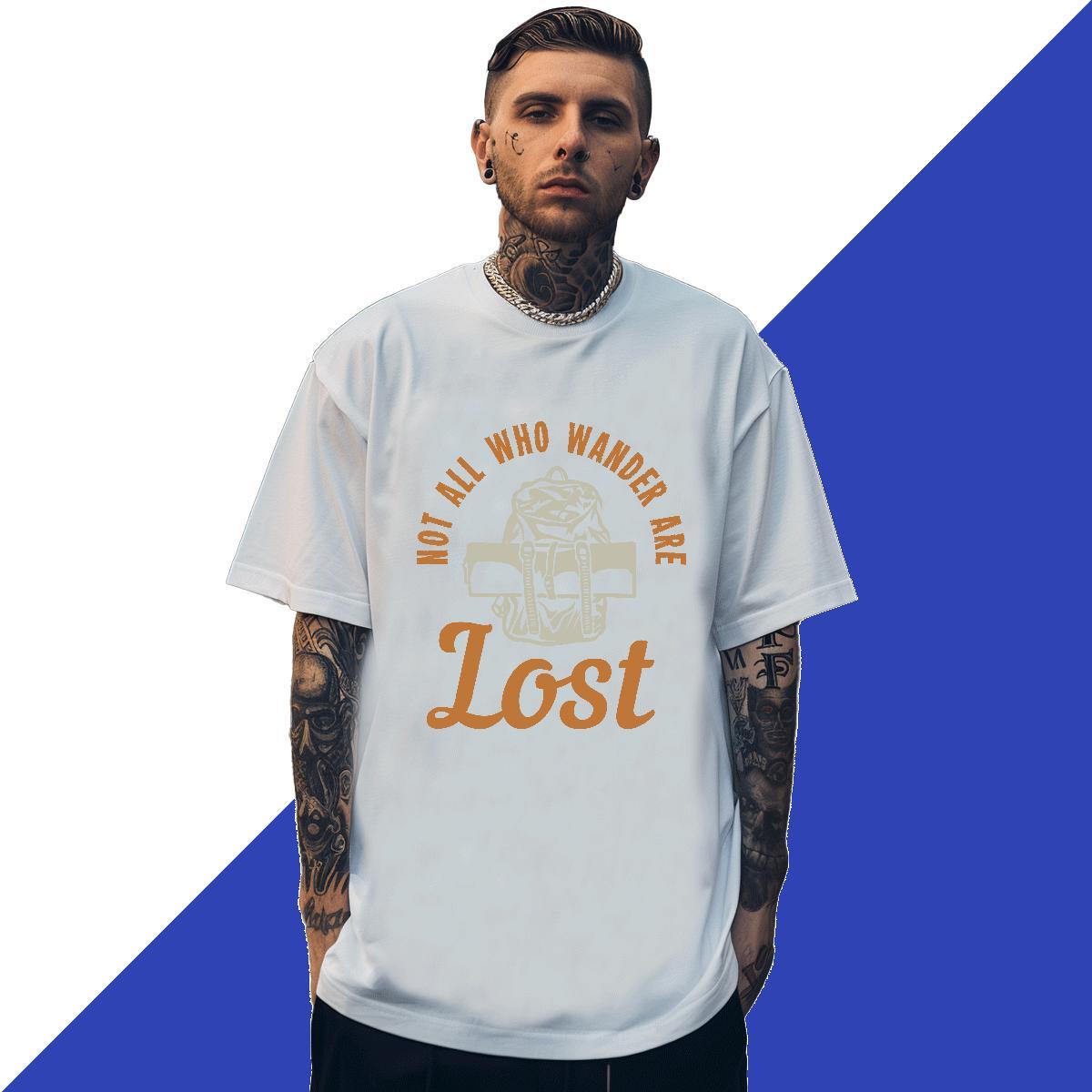 Loose monogram 100% Cotton 230g Mens Tshirts Casual Beach Breathable Soft T Shirt For Man New DIY Tops Tees