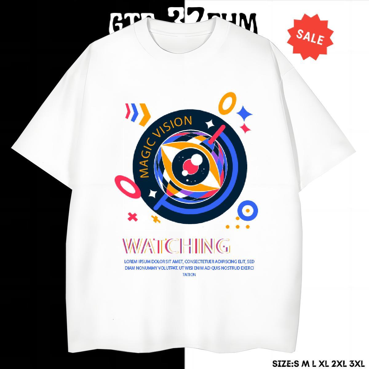 Loose Fit Tshirt for Man Woman Spring Summer 100% Cotton 230g DIY Anime Breathable Short Sleeve watching Men T Shirts Fashion Design Tshirts