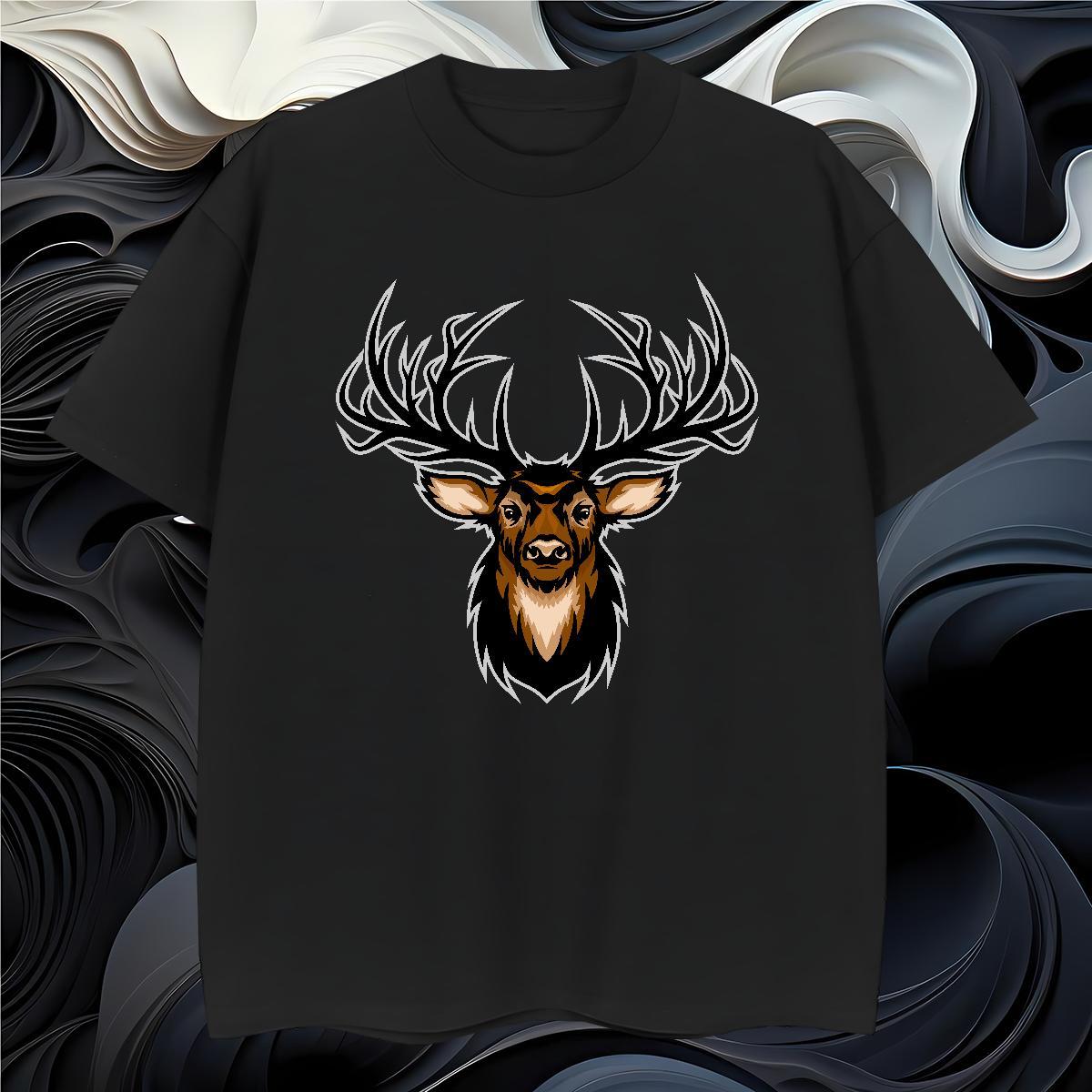Unisex T Shirts Men deer Short Sleeve Soft Outdoor White Plus Size 230g Cotton Men Clothes T-Shirt Designer Fashion Clothings