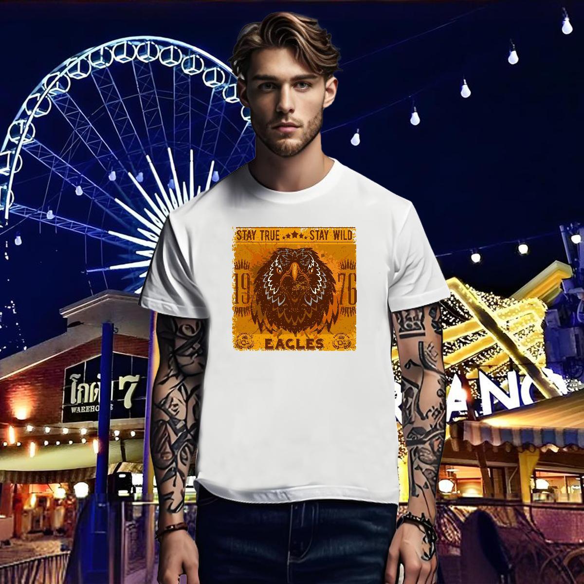 2024 New Men Tees eagle Anime Printing Street 230g Cotton Tops Tees Crew Neck Breathable High Quality T-Shirts Plus Size Cartoon