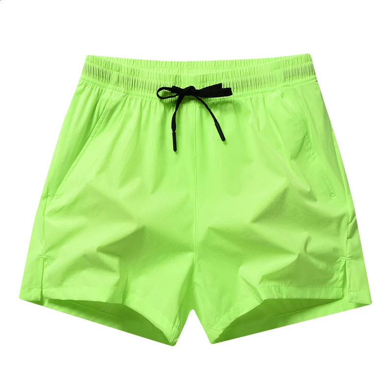 Minimalist Fashion Pocket Elastic Mens Summer Sports Ice Silk Thin Casual Edition Drawstring Loose Beach Shorts 240819