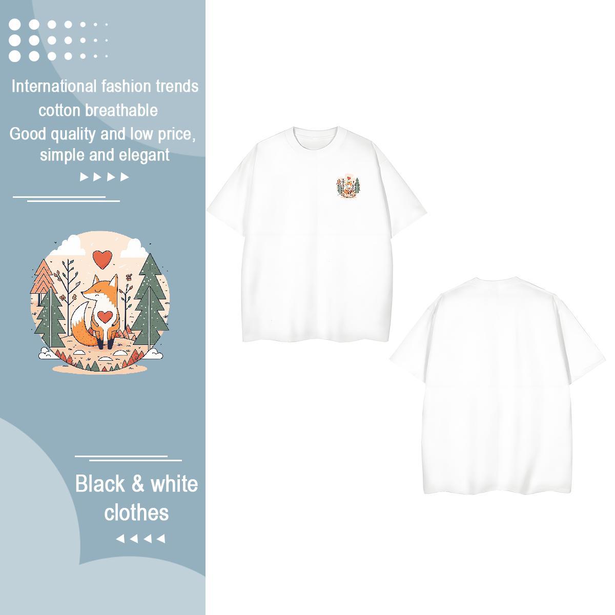 New Designer Men Tees fox Street Wear 230g Cotton Clothings Pure Cotton Comfortable T-Shirts Anime