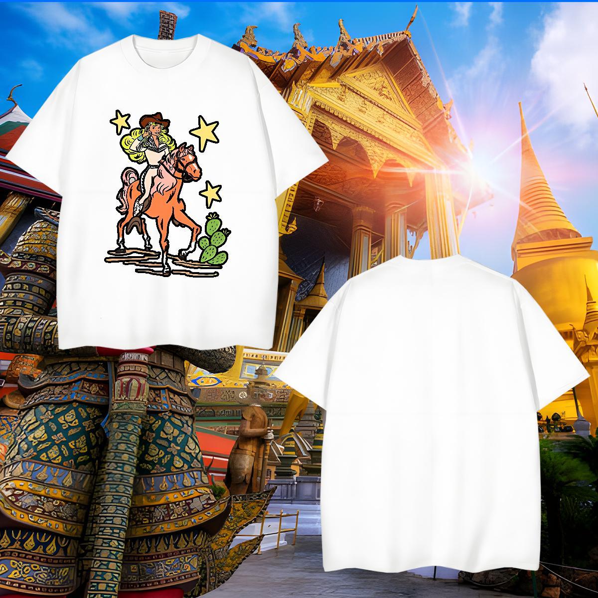 Loose Fit Mens T Shirts star Short Sleeve O-Neck Hip Hop Asian Size 230g Cotton Men Clothes T-Shirt Fashion Design Tees Shirts