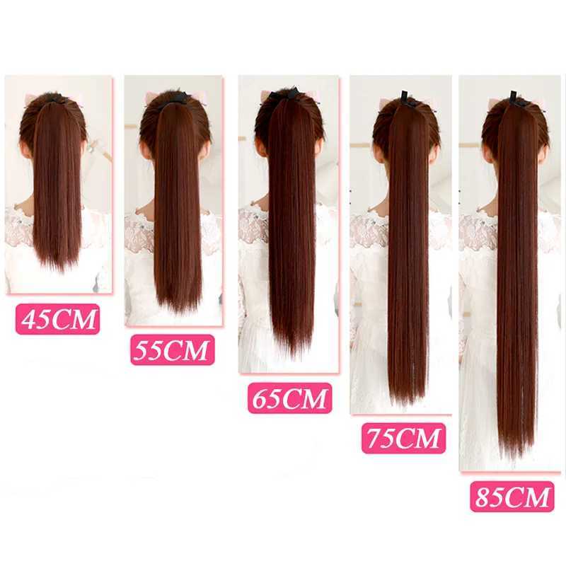 MSTN 30 inch synthetic fiber straight hair with ponytail extension fake hair wig chip style hair extension ponytail wig W240817