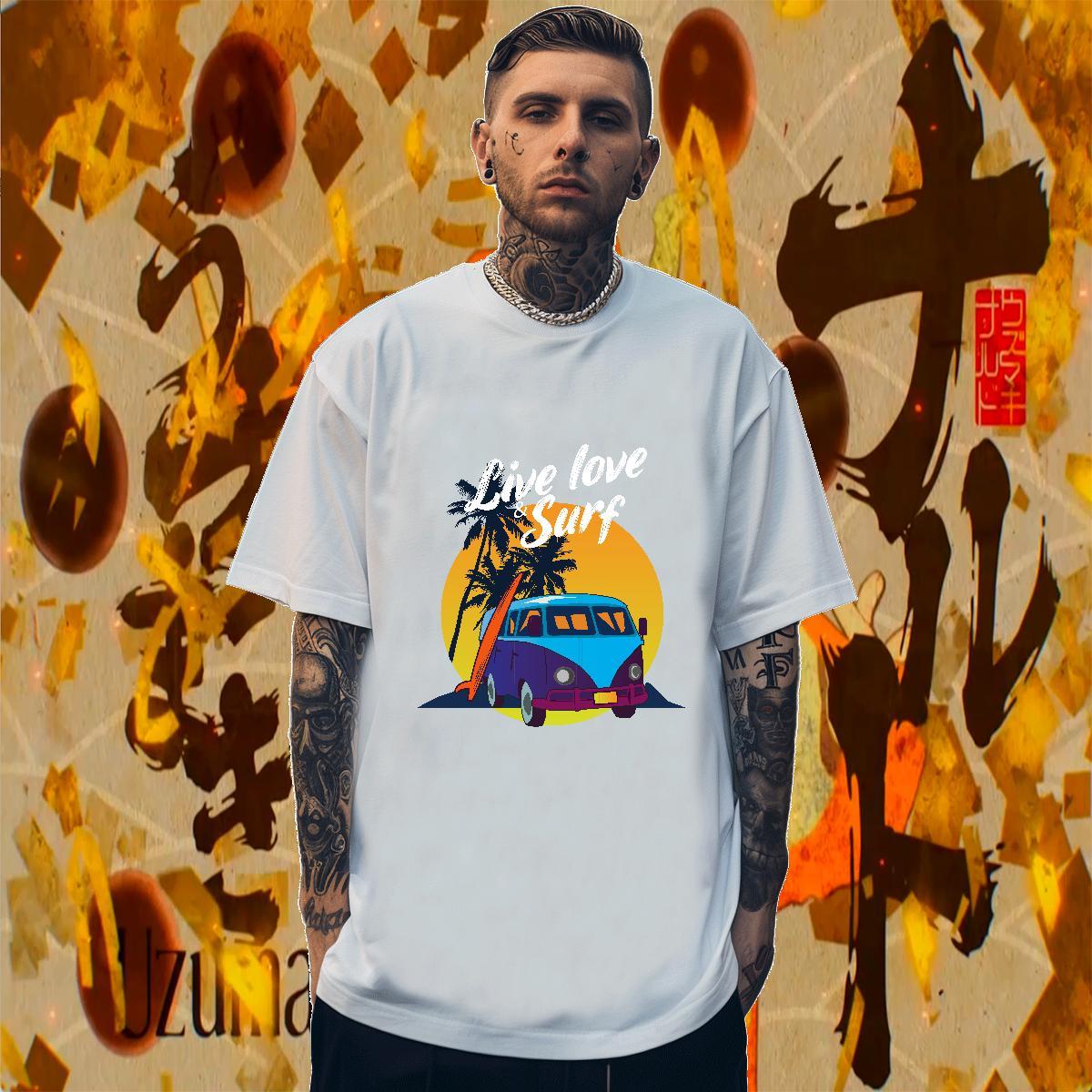 Free Shipping Couples T Shirts Hip Hop Street 230g Cotton Black White Breathable Crew Neck sea Mens T Shirts Brand Wear