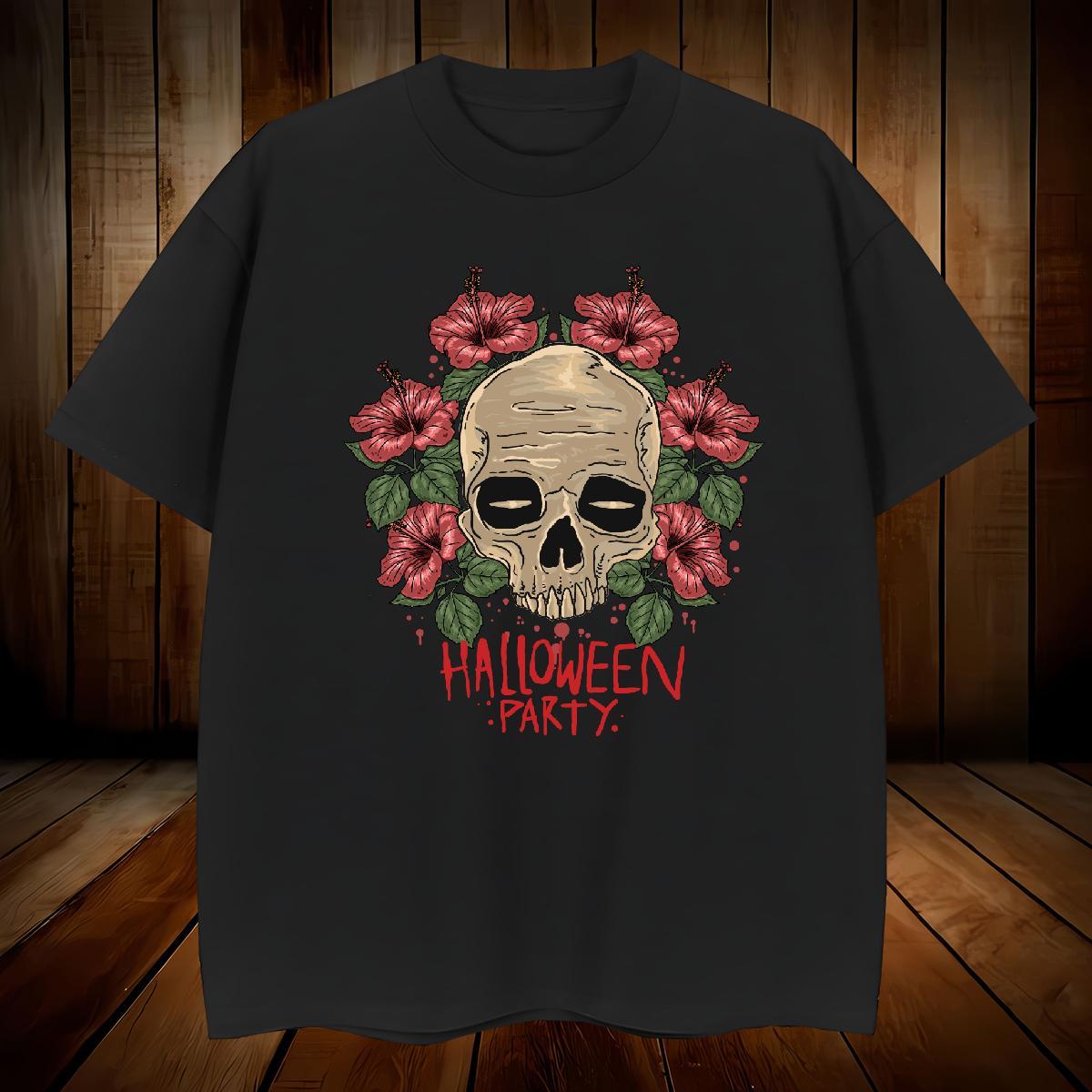 Loose T-Shirts skull Breathable Short Sleeve Spring Summer DIY Printed 230g Cotton Men Clothes T-Shirt 2024 Designer Clothings