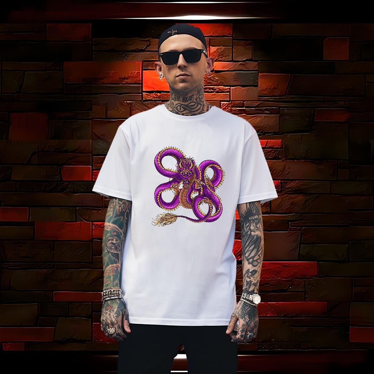 Loose angry T-Shirts Anime Printing Street Tshirt for Man Woman 230g 100% Cotton DIY Customized Pure Cotton DIY Printed Tops