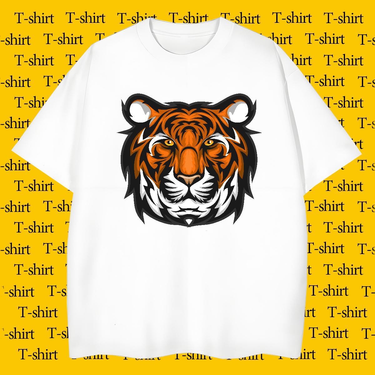 High Quality T shirt tiger Breathable Short Sleeve Summer Casual Anime 230g 100% Cotton Tshirt for Man Woman Designer Fashion Polos