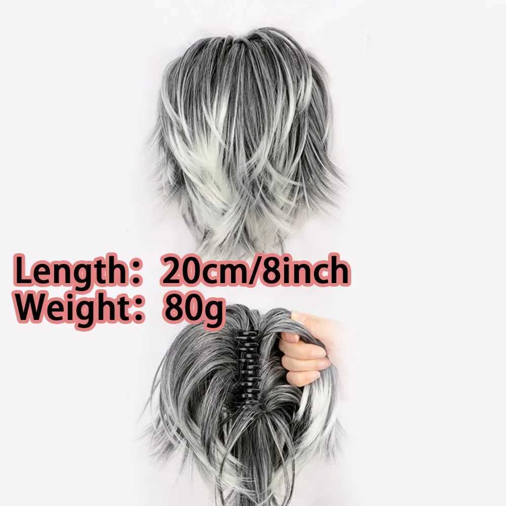 DIY claw clip on fluffy ponytail wig hair extension hair extension fake bread fake black natural hair female fake braid W240817