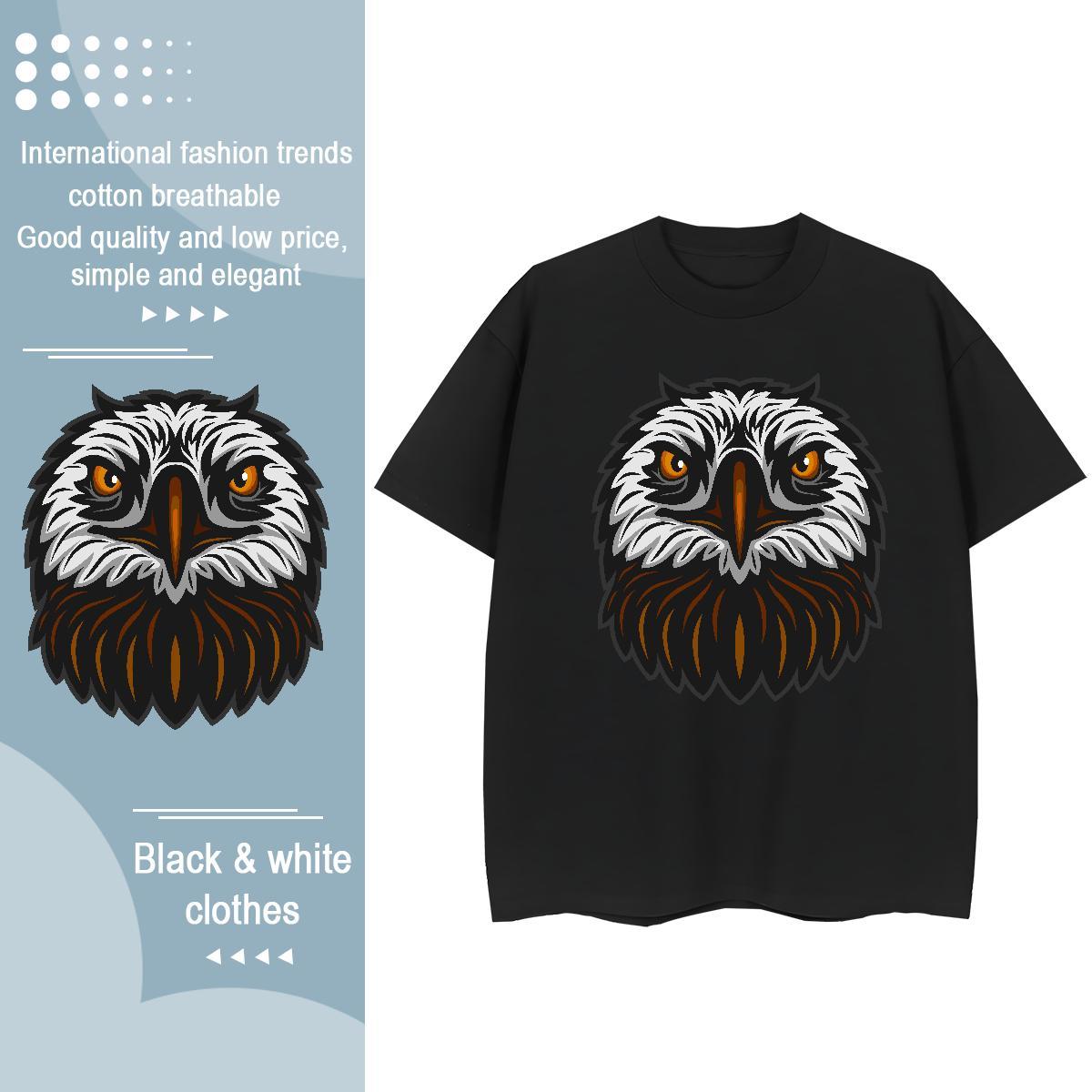 Cool T Shirt For Man owl O-Neck Short Sleeve Casual Custom Printing 230g Pure Cotton Men Tshirts 2024 Designer Tee Shirt