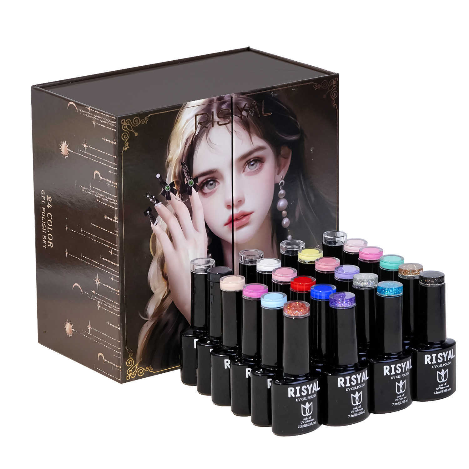 Nail Gel nail polish adhesive set 24 pieces Armor oil color Base Seal functional New phototherapy Q240819