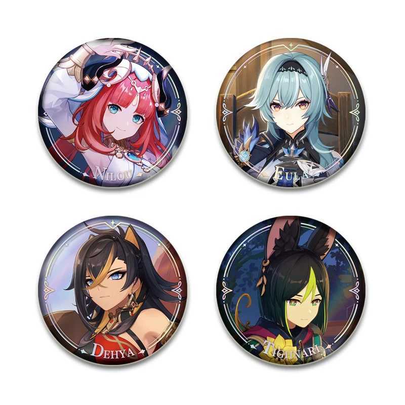 Geshin Impact HD Printed Chest Handmade Anime Badge Round Cartoon Character Brooch Backpack Clothing Gift Accessories W240815