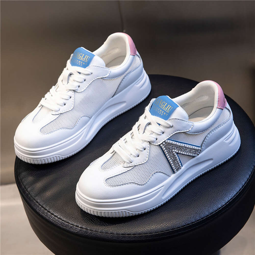 Ddmysports Genuine Leather New Summer Transparent Mesh Casual Single Women Large Size Thick Soled S Shoes Sports Small White For OUTDOOR