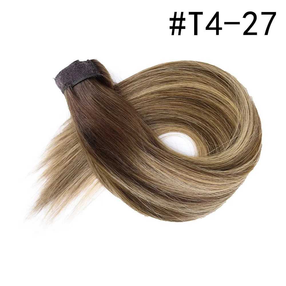 Ponytail on hair extension Remy hair Highlight Ombre ponytail on human hair extension for female magic wrap around 14 to 22 inches W240817