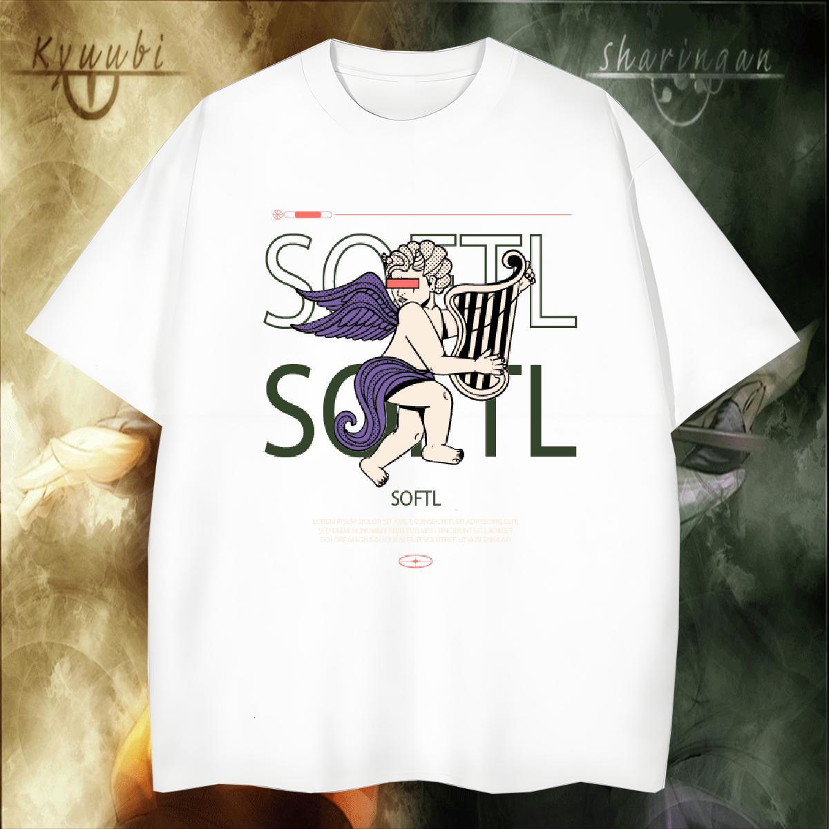 Loose Fit Men Tees Anime Printing Street 230g Pure Cotton Customized Print Round Neck Short Sleeve funny T-Shirts for Men 2024 DIY Tops Tees
