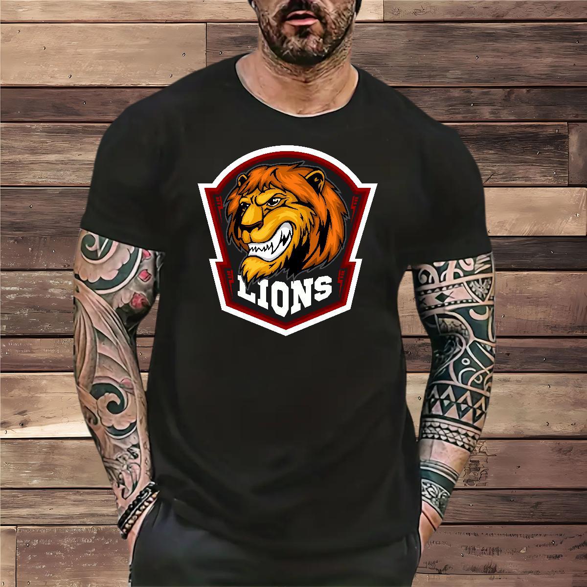 Designer Man T Shirts lion Short Sleeve O-Neck Casual Custom Cartoon 230g Pure Cotton Tshirt for Man Woman DIY Customized Tshirts