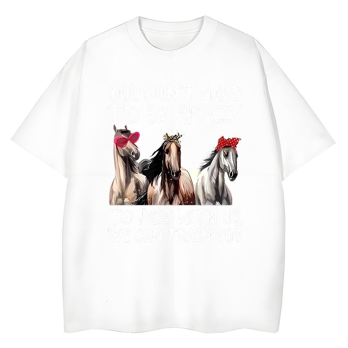 Cool Design T Shirts Men horse Breathable Crew Neck Hip Hop Custom Printed 230g Cotton Men Tops Tees New Designer Tees Shirts