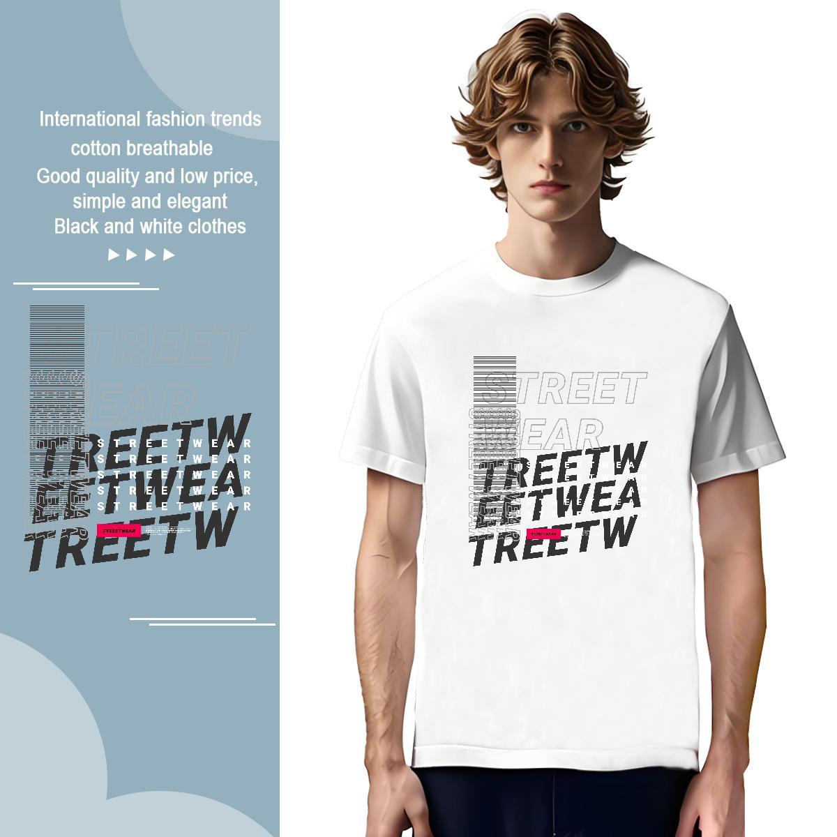High Quality letter 230g 100% Cotton Men Tops Tees Casual Breathable Crew Neck Man T Shirts Fashion New DIY Printed Tee Shirt