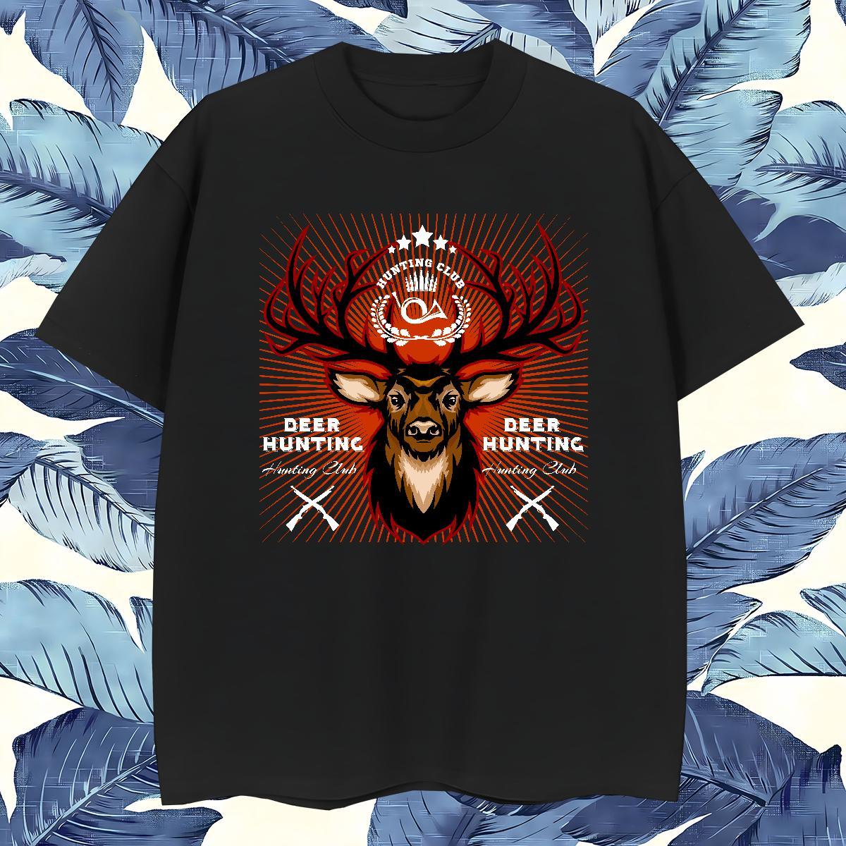 Classic T Shirt For Man deer Breathable Short Sleeve Hip Hop Custom Print Plus Size 100% Cotton 230g Mens Tshirts 2024 Clothings