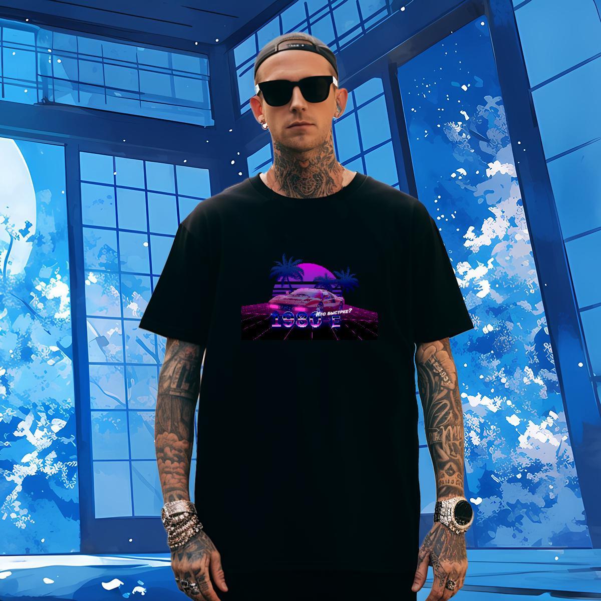 Free Shipping car T shirt Sport Men Tees 230g Cotton New Designer Pure Cotton DIY Anime Polos
