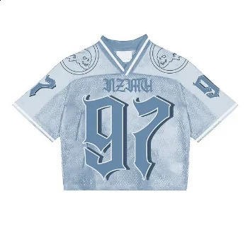 trend personalized retro letter jersey short sleeved street y2k unique n basketball fitness couple Tshirt 240819