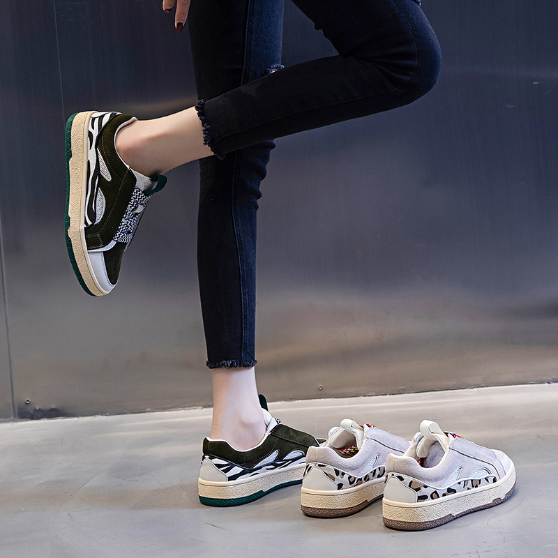 Ddmysports Genuine Leather Small White In Autumn New Casual Flat Bottomed Versatile Single For Women With Shallow Lace Up Sports Shoes Trend OUTDOOR