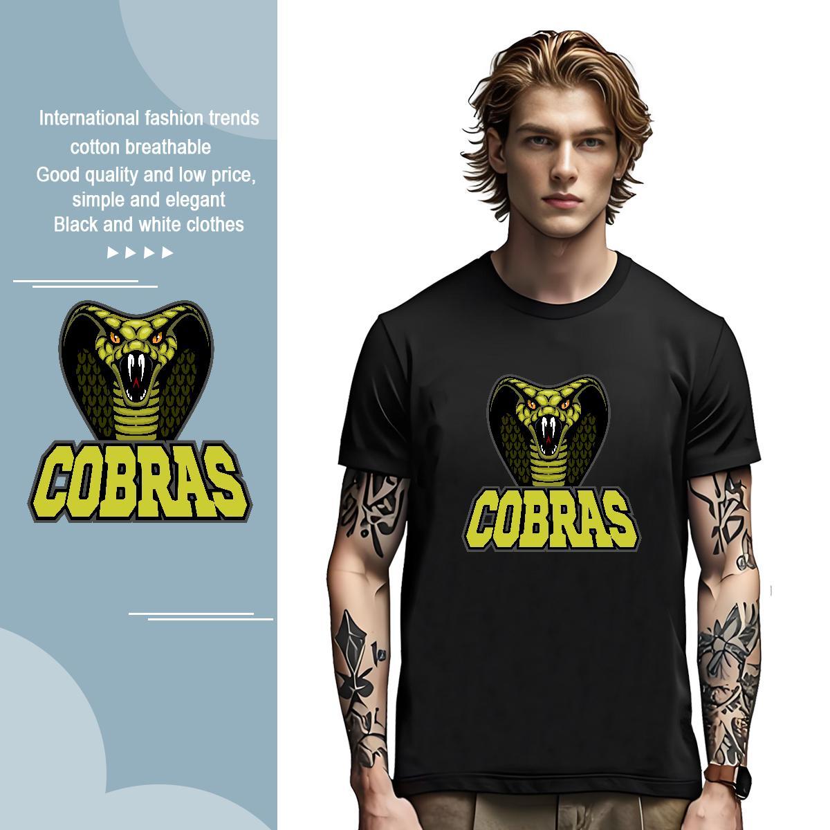 T shirt 100% Cotton 230g cobra Sports Casual Breathable Crew Neck Skull Tshirts New Arrival Cool Design Tee Shirt
