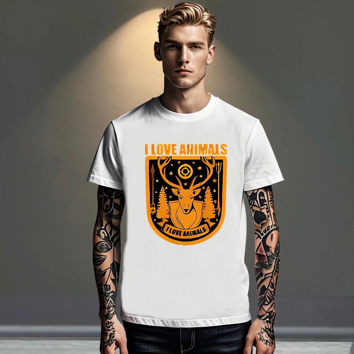 Fashion Design Men Tshirts Deer Street 230g Pure Cotton Tops Breathable Short Sleeve Loose T shirt Customized Print