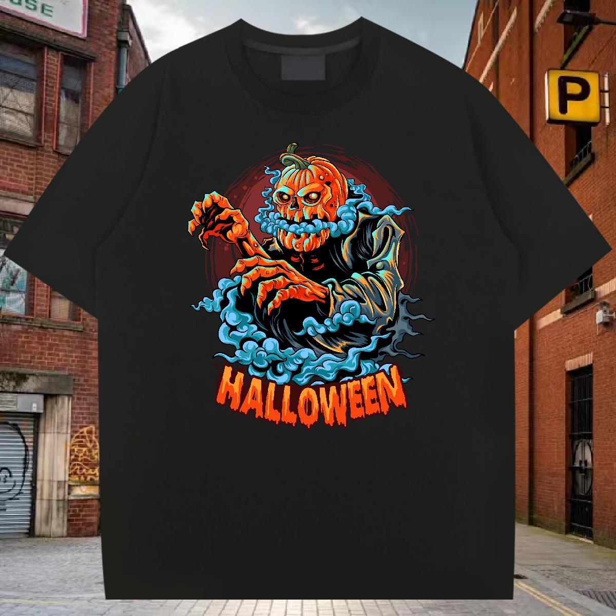 Designer T shirt halloween Short Sleeve Soft Anime Printing Street DIY Printed 100% Cotton 230g Men Tshirts Custom Tees Shirts