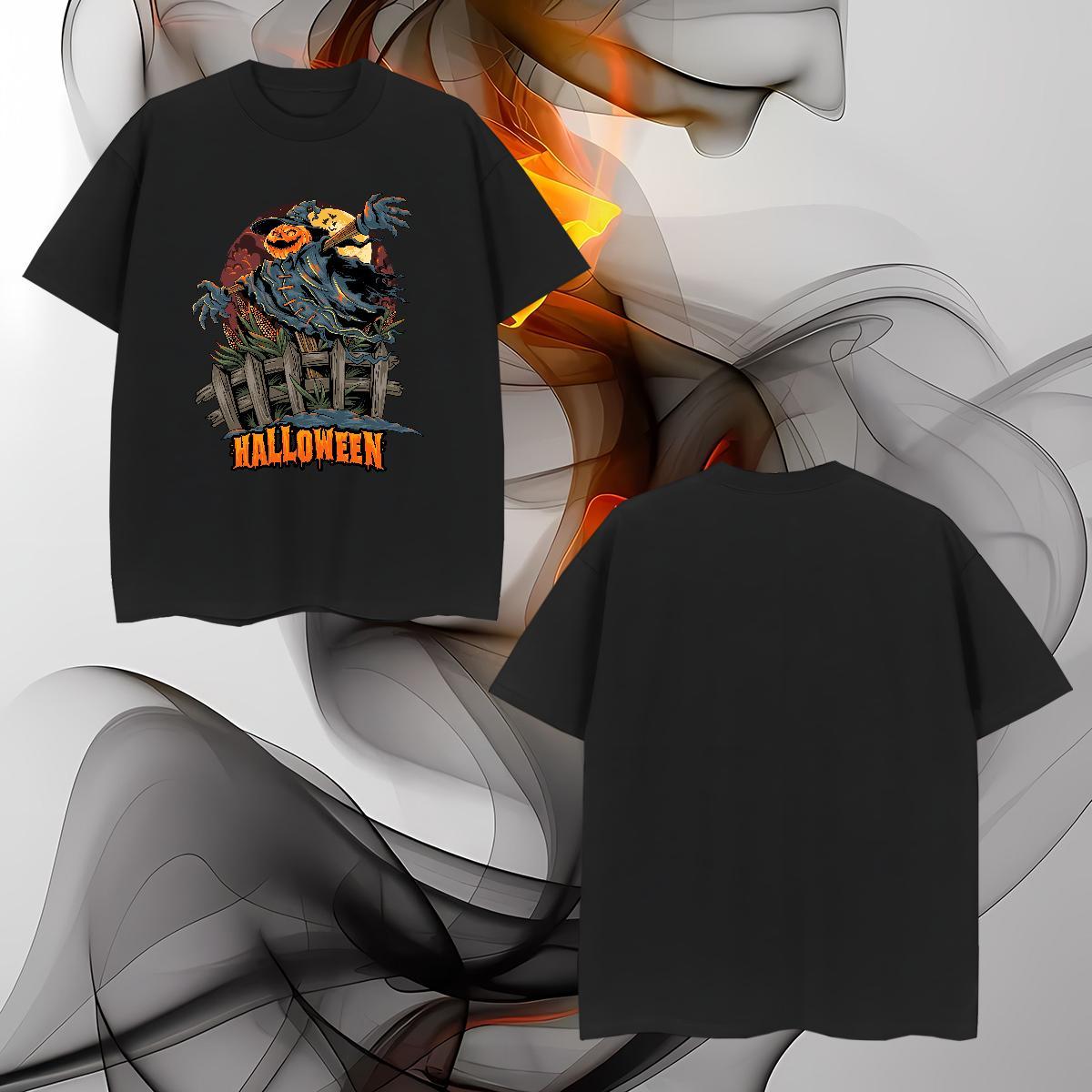 New Mens Tshirts halloween Sports Casual 230g Pure Cotton Tees O Neck Short Sleeves Brand Mens T Shirts Custom Printed