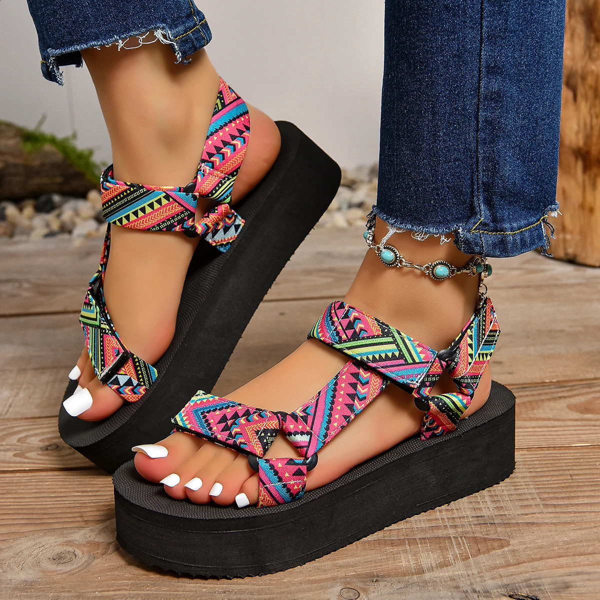 2024 Summer Breathable Mesh Wedge Casual Sport Shoes Plus Size 43 Non Slip Woman Vulcanize Shoes Platform Women Sneakers 240819